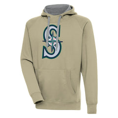 Seattle Mariners Antigua Victory Pullover Hoodie - Khaki Hoodies