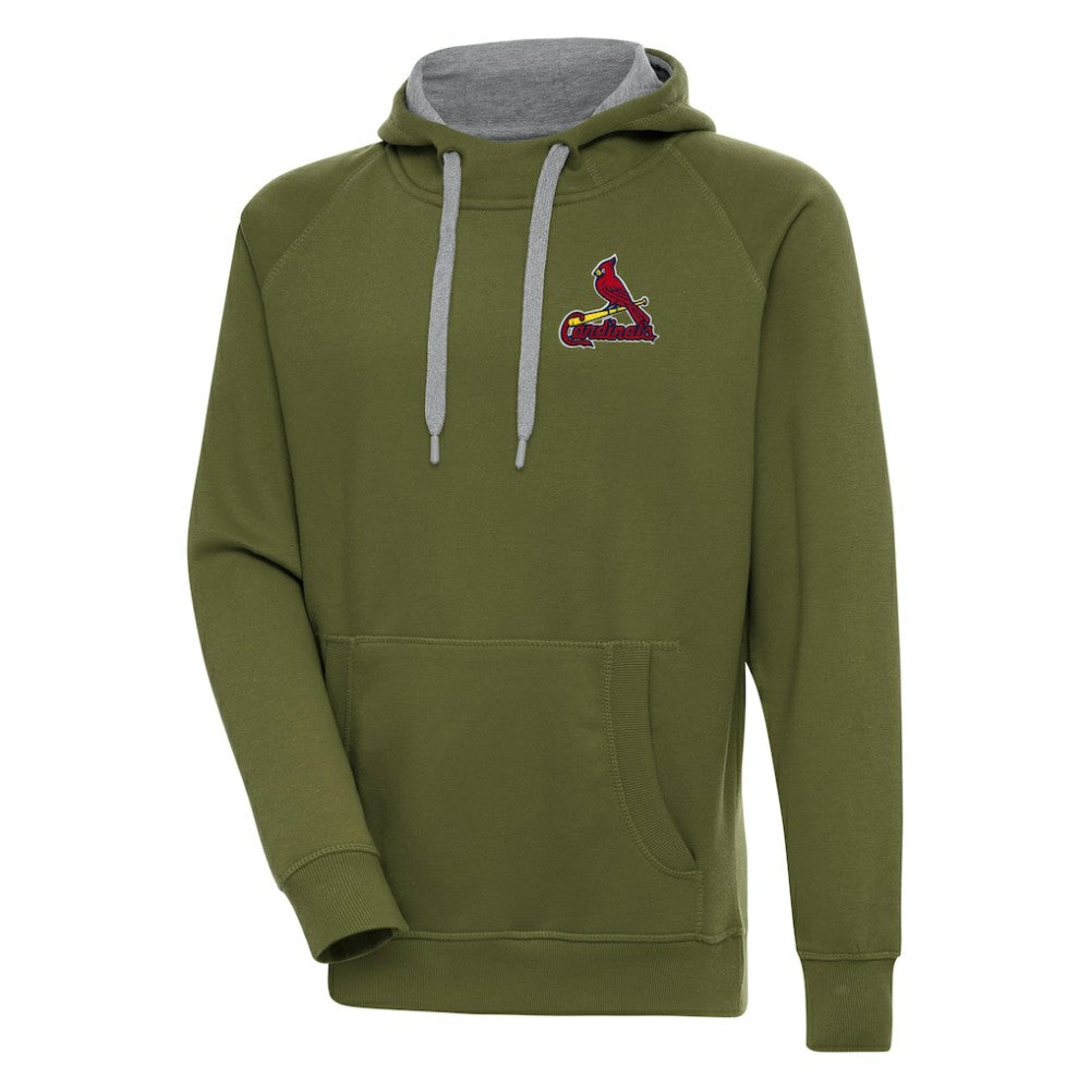 St. Louis Cardinals Antigua Victory Pullover Hoodie - Olive Hoodies