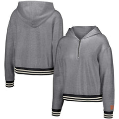 San Francisco Giants Lusso Women's Magnolia Tri-Blend Quarter-Zip Hoodie - Gray Hoodies