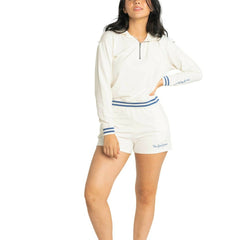 New York Yankees Lusso Women's Magnolia Tri-Blend Quarter-Zip Hoodie - White Hoodies