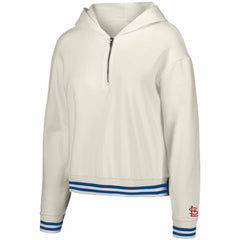 St. Louis Cardinals Lusso Women's Magnolia Tri-Blend Quarter-Zip Hoodie - White Hoodies