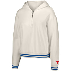 Philadelphia Phillies Lusso Women's Magnolia Tri-Blend Quarter-Zip Hoodie - White Hoodies