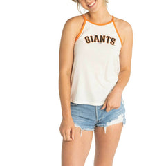 San Francisco Giants Lusso Women's Nadine Halter Tank Top - White Tanks