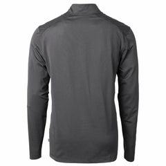 Cincinnati Reds Cutter & Buck Virtue Eco Pique Micro Stripe Recycled Quarter-Zip Pullover Top - Black/Gray Pullover