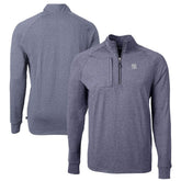 New York Yankees Cutter & Buck Adapt Eco Knit Stretch Recycled Quarter-Zip Pullover Top - Heather Navy Pullover