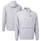 Atlanta Braves Cutter & Buck Charter Eco Recycled Half-Zip Anorak Jacket - Gray Jackets
