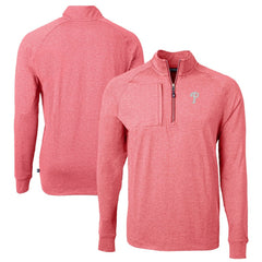 Philadelphia Phillies Cutter & Buck Adapt Eco Knit Stretch Recycled Quarter-Zip Pullover Top - Heather Red Pullover