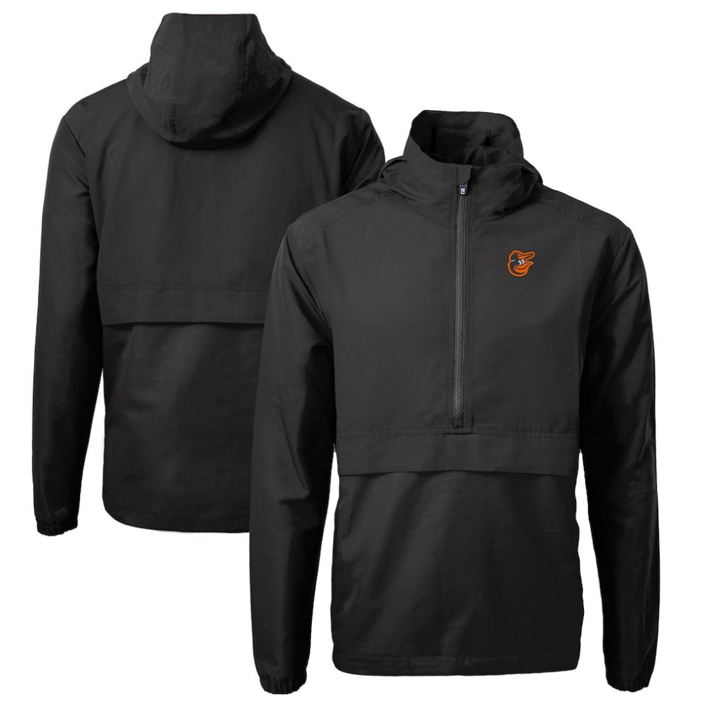 Baltimore Orioles Cutter & Buck Charter Eco Recycled Half-Zip Anorak Jacket - Black Jackets