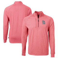 St. Louis Cardinals Cutter & Buck Adapt Eco Knit Stretch Recycled Quarter-Zip Pullover Top - Heather Red Pullover
