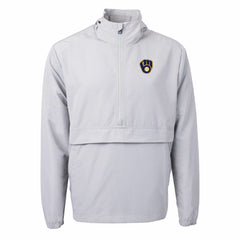 Milwaukee Brewers Cutter & Buck Charter Eco Recycled Half-Zip Anorak Jacket - Gray Jackets