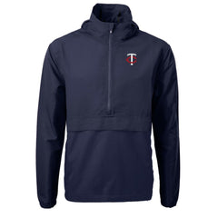 Minnesota Twins Cutter & Buck Charter Eco Recycled Half-Zip Anorak Jacket - Navy Jackets