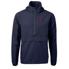 Philadelphia Phillies Cutter & Buck Charter Eco Recycled Half-Zip Anorak Jacket - Navy Jackets