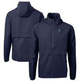 Seattle Mariners Cutter & Buck Charter Eco Recycled Half-Zip Anorak Jacket - Navy Jackets
