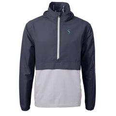 Seattle Mariners Cutter & Buck Charter Eco Recycled Half-Zip Anorak Jacket - Navy/Gray Jackets