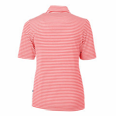 Cincinnati Reds Cutter & Buck Women's Virtue Eco Pique Stripe Recycled Quarter-Zip Pullover Top - Red Pullover