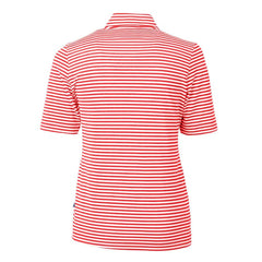 Philadelphia Phillies Cutter & Buck Women's Virtue Eco Pique Stripe Recycled Quarter-Zip Pullover Top - Red Pullover