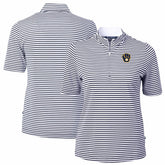 Milwaukee Brewers Cutter & Buck Women's Virtue Eco Pique Stripe Top - Navy Tops