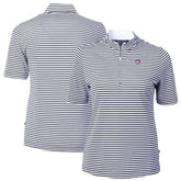 Toronto Blue Jays Cutter & Buck Women's Virtue Eco Pique Stripe Top - Navy Tops