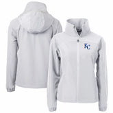 Kansas City Royals Cutter & Buck Women's Charter Eco Recycled Full-Zip Jacket - Gray Jackets