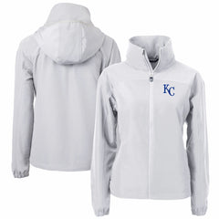 Kansas City Royals Cutter & Buck Women's Charter Eco Recycled Full-Zip Jacket - Gray Jackets