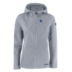 Los Angeles Dodgers Cutter & Buck Women's Evoke Eco Softshell Recycled Full-Zip Jacket - Gray Jackets