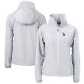 Los Angeles Dodgers Cutter & Buck Women's Charter Eco Recycled Full-Zip Jacket - Gray Jackets