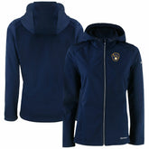 Milwaukee Brewers Cutter & Buck Women's Evoke Eco Softshell Recycled Full-Zip Jacket - Navy Jackets