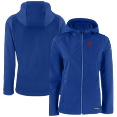Philadelphia Phillies Cutter & Buck Women's Evoke Eco Softshell Recycled Full-Zip Jacket - Royal Jackets