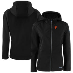 San Francisco Giants Cutter & Buck Women's Evoke Eco Softshell Recycled Full-Zip Jacket - Black Jackets