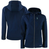 Seattle Mariners Cutter & Buck Women's Evoke Eco Softshell Recycled Full-Zip Jacket - Navy Jackets