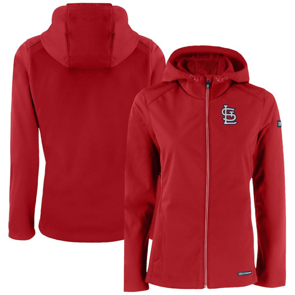 St. Louis Cardinals Cutter & Buck Women's Evoke Eco Softshell Recycled Full-Zip Jacket - Red Jackets