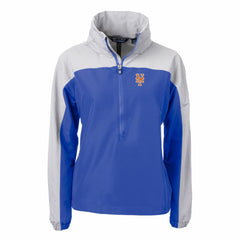 New York Mets Cutter & Buck Women's Charter Eco Recycled Half-Zip Anorak Jacket - Royal Jackets