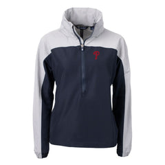 Philadelphia Phillies Cutter & Buck Women's Charter Eco Recycled Half-Zip Anorak Jacket - Navy Jackets