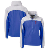 Philadelphia Phillies Cutter & Buck Women's Charter Eco Recycled Half-Zip Anorak Jacket - Royal Jackets