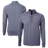 Minnesota Twins Cutter & Buck Big & Tall Adapt Eco Knit Stretch Recycled Quarter-Zip Pullover Top - Heather Navy Pullover