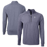New York Yankees Cutter & Buck Big & Tall Adapt Eco Knit Stretch Recycled Quarter-Zip Pullover Top - Heather Navy Pullover