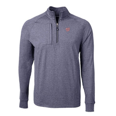 Washington Nationals Cutter & Buck Big & Tall Adapt Eco Knit Stretch Recycled Quarter-Zip Pullover Top - Heather Navy Pullover