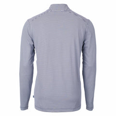 Cleveland Guardians Cutter & Buck Virtue Eco Pique Micro Stripe Big & Tall Recycled Quarter-Zip Pullover Top - Navy/White Pullover