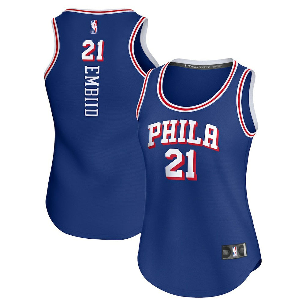 NBA Joel Embiid Philadelphia 76ers Women's Fast Break Player Jersey - Icon Edition - Royal