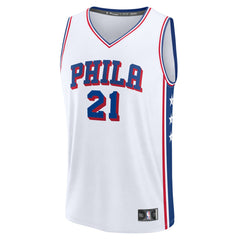 Joel Embiid Philadelphia 76ers Fast Break Replica Jersey Association Edition White