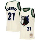 NBA Kevin Garnett Minnesota Timberwolves Chainstitch Swingman Jersey - Cream