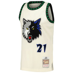 NBA Kevin Garnett Minnesota Timberwolves Chainstitch Swingman Jersey - Cream