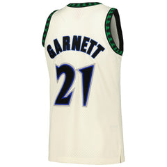 NBA Kevin Garnett Minnesota Timberwolves Chainstitch Swingman Jersey - Cream