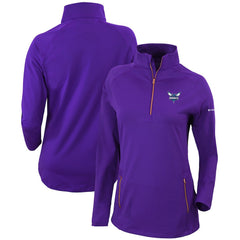 Charlotte Hornets Women's Omni-Wick Outward Nine Quarter-Zip Pullover Top Purple