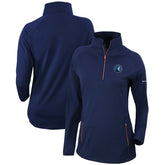 Minnesota Timberwolves Women's Omni-Wick Outward Nine Quarter-Zip Pullover Top Navy