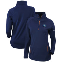 Minnesota Timberwolves Women's Omni-Wick Outward Nine Quarter-Zip Pullover Top Navy