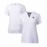 Los Angeles Chargers Cutter & Buck Women's Helmet Logo DryTec Forge Stretch V-Neck Blade Top White