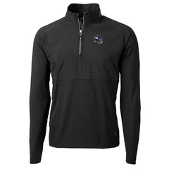 Minnesota Vikings Cutter & Buck Helmet Adapt Eco Knit Hybrid Recycled Quarter-Zip Pullover Top Black