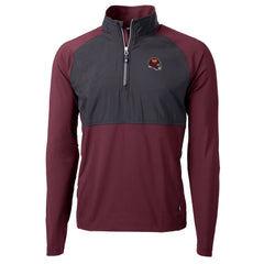 Washington Commanders Cutter & Buck Helmet Adapt Eco Knit Hybrid Recycled Quarter-Zip Pullover Top Burgundy