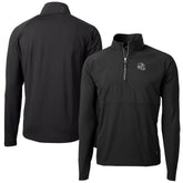Carolina Panthers Cutter & Buck Helmet Adapt Eco Knit Hybrid Recycled Quarter-Zip Pullover Top Black